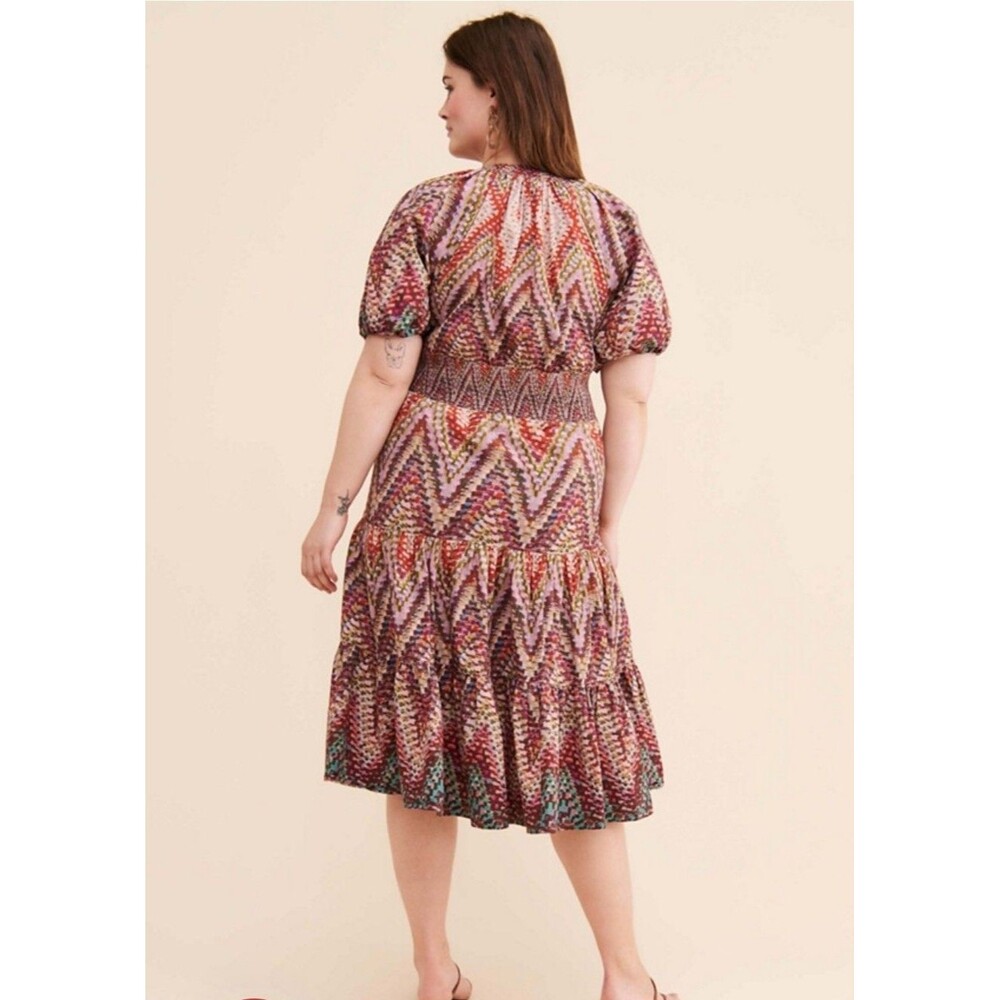 Anthropologie Conditions Apply Zig Zag Tiered Maxi Dress Womens size 20w - Picture 2 of 10